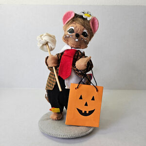 Annalee 6" Trick or Treat Hobo Mouse 2016 Halloween Figurine Fall Decoration